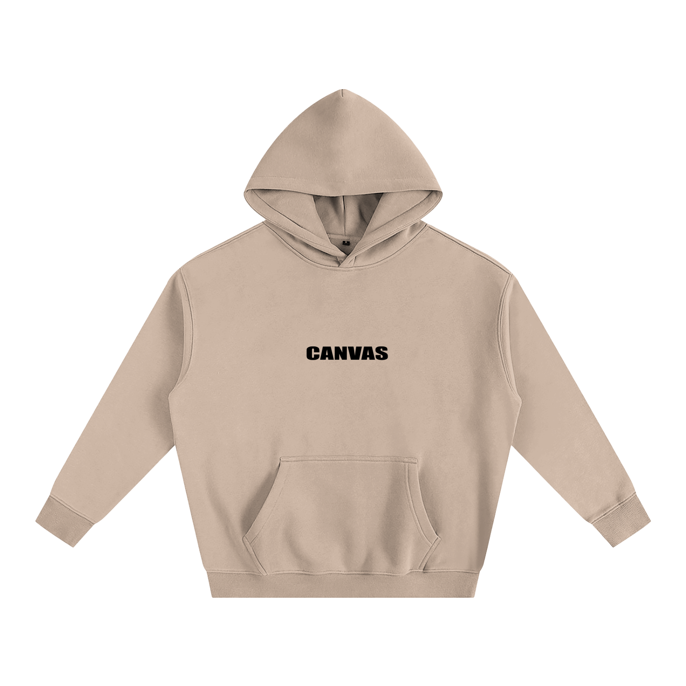 CANVAS Beige Black Text Hoodie