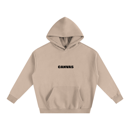 CANVAS Beige Black Text Hoodie