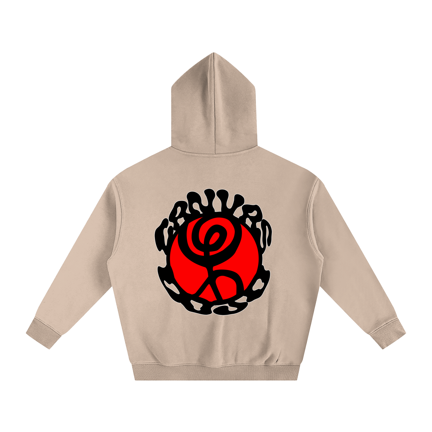 CANVAS Beige Black Text Hoodie