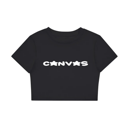 CANVAS DOJO Y2K Black Crop Top