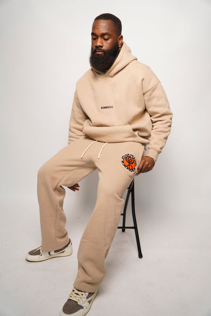 CANVAS Original Beige Sweatpants (White Strings)