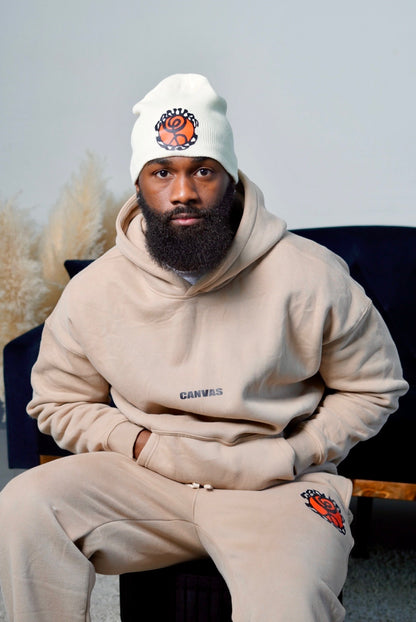 CANVAS Original Beige Sweatpants (White Strings)