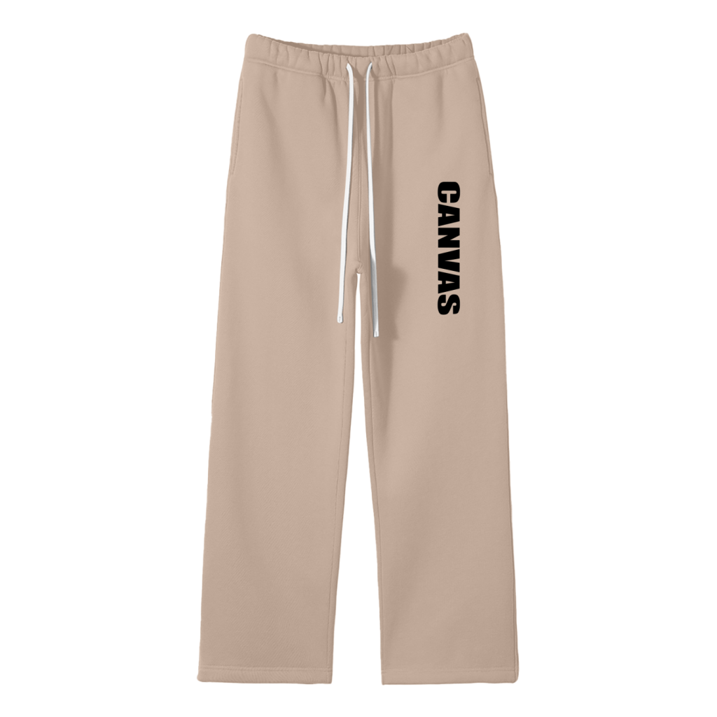 CANVAS Biege Sweatpants (Black Text)