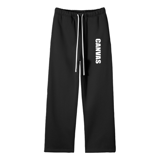 CANVAS Black Sweatpants (White Text)