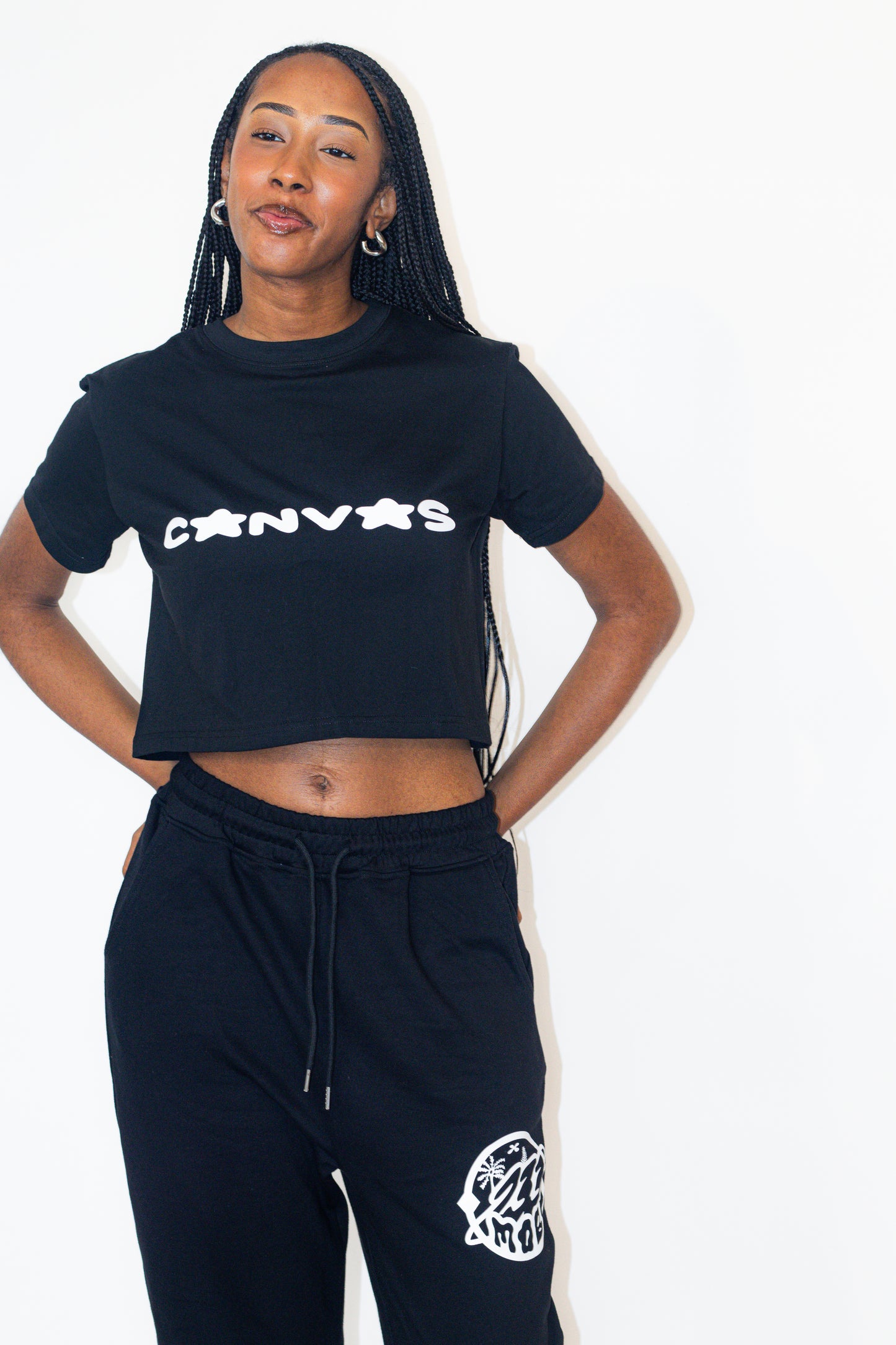 CANVAS DOJO Y2K Black Crop Top