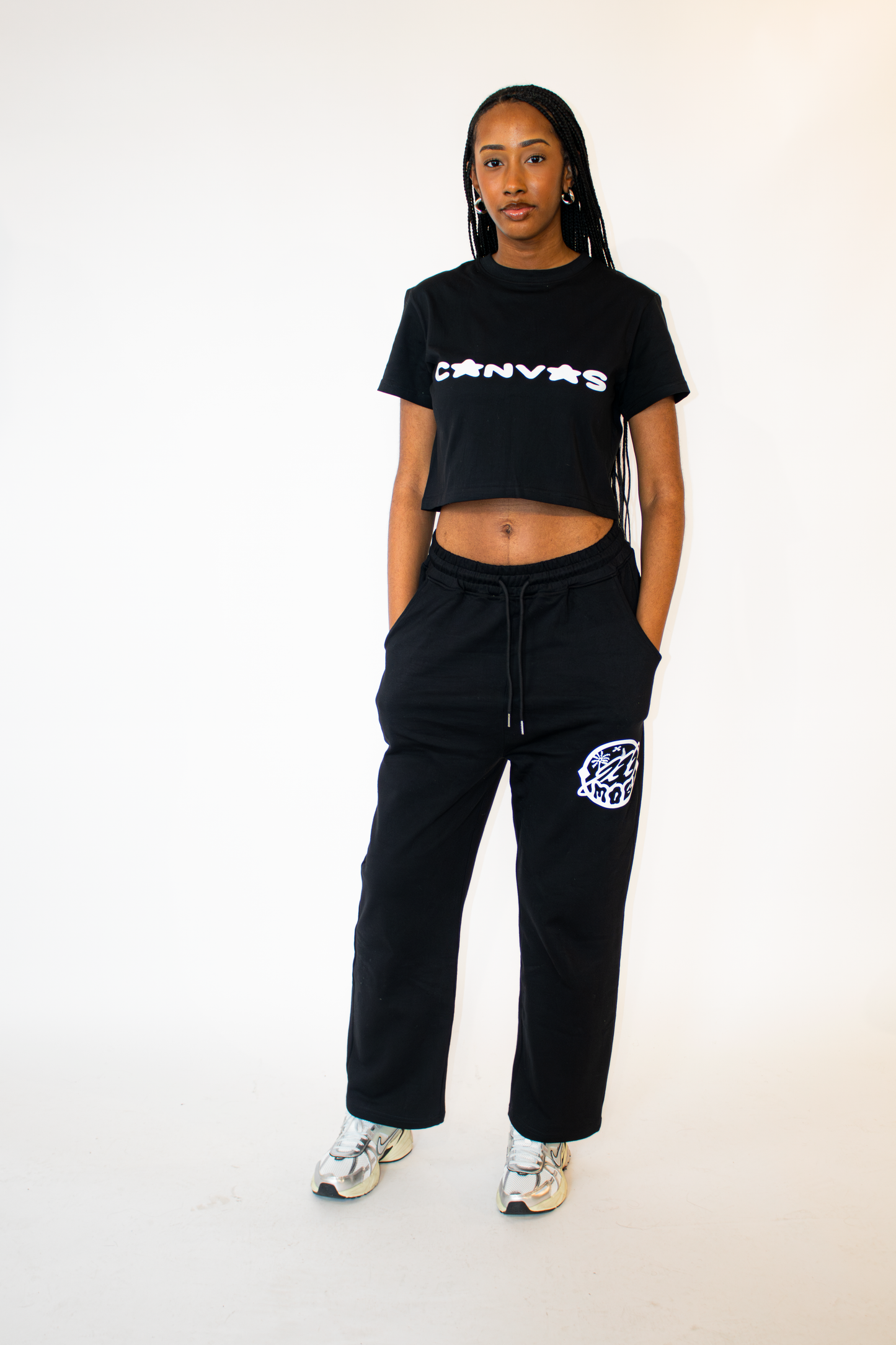 CANVAS DOJO Y2K Black Crop Top